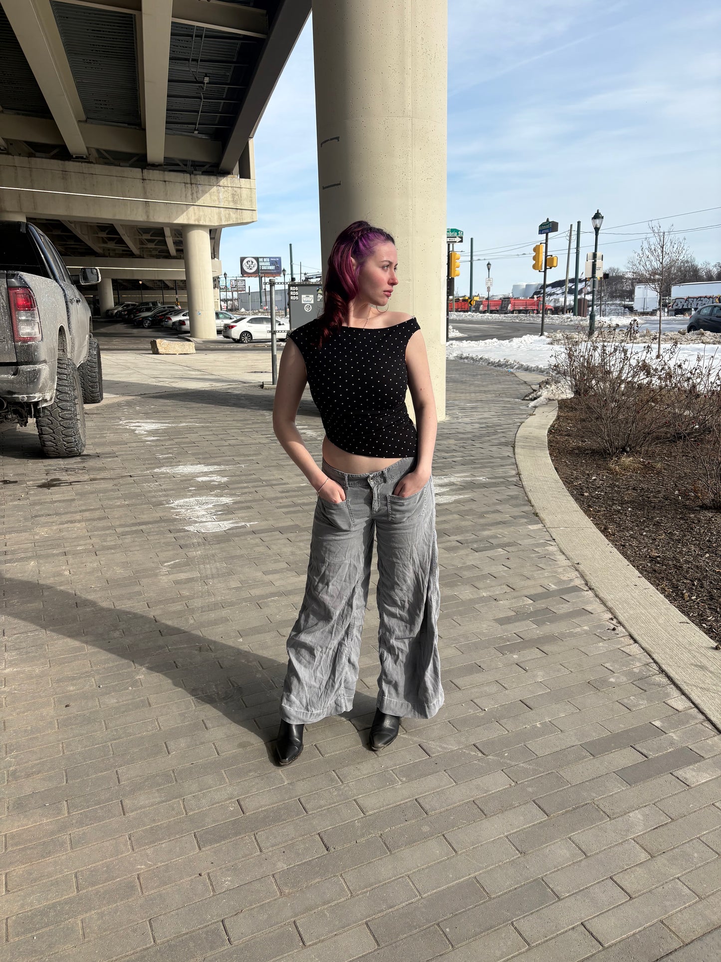 Shannon Polka Top Off The Shoulder Top