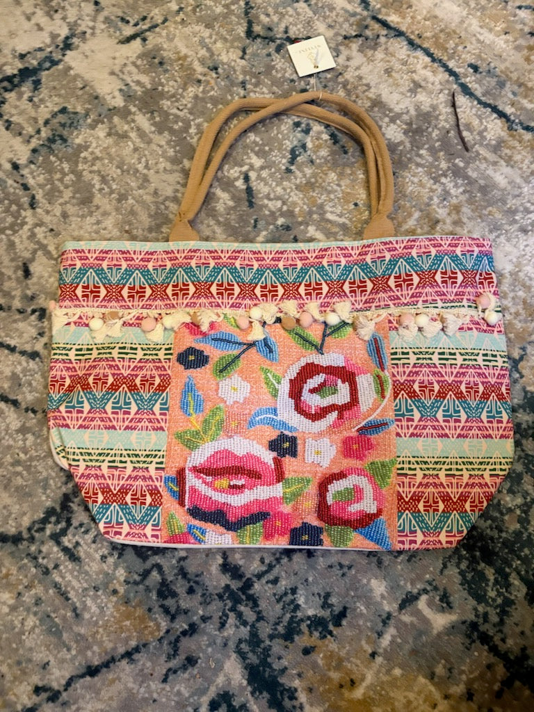 Coastal Bloom Beach Tote