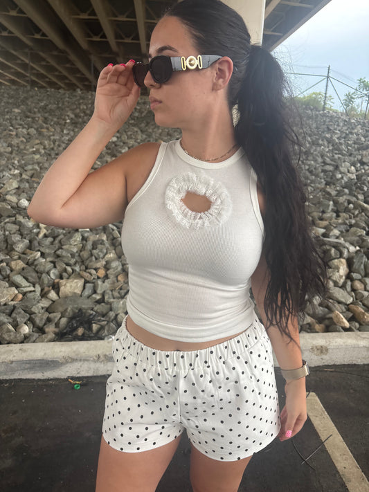Poppy Ruffle Heart Tank