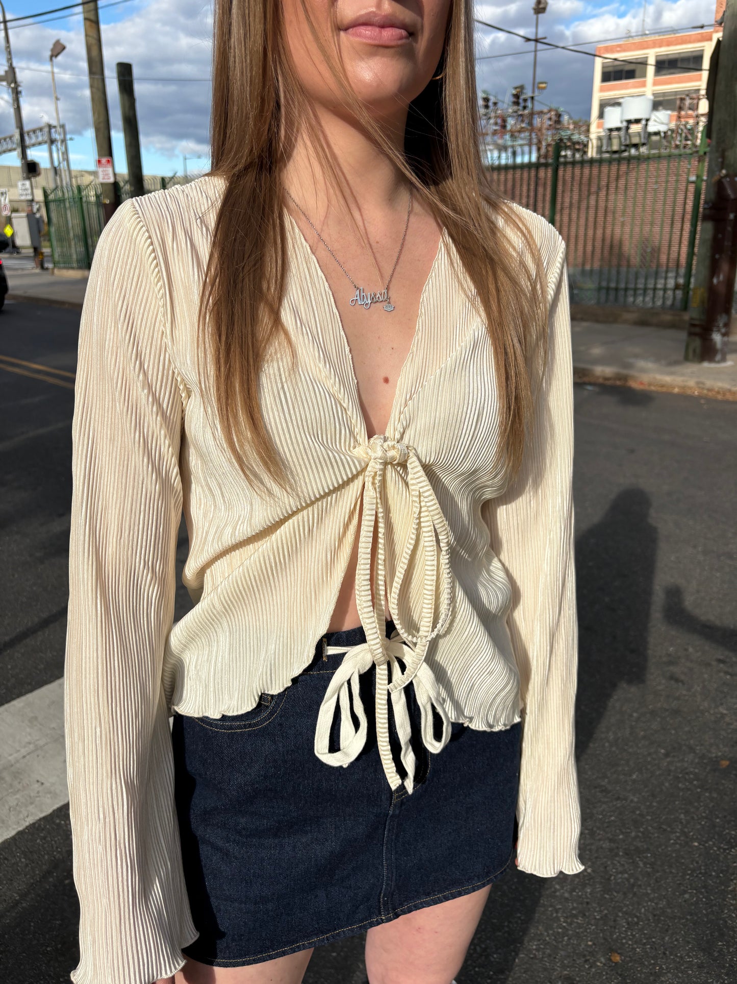 Alyssa Front Tie Blouse