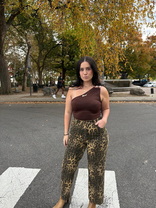 Kayla Beaded One Shoulder Top