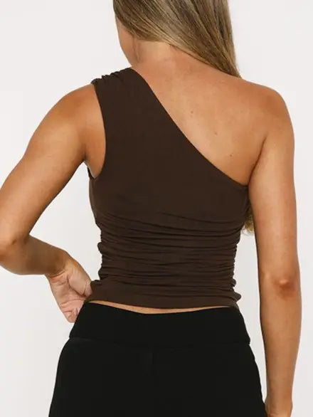 Kayla Beaded One Shoulder Top